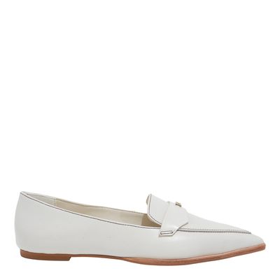 Sapatilha Couro Off White Bico Fino Monograma
