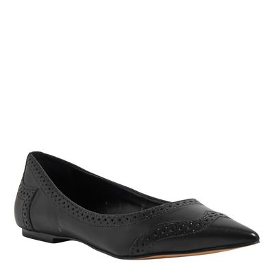 Sapatilha Couro Bico Fino Preto