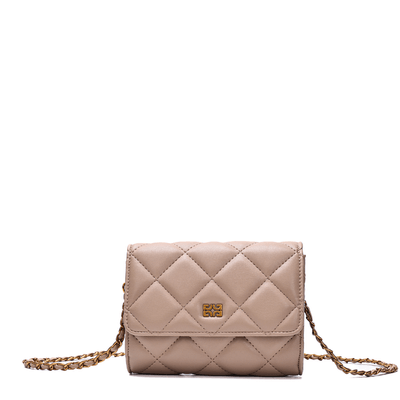 Bolsa Carteira Bege Fendi  Matelassê Alça Corrente