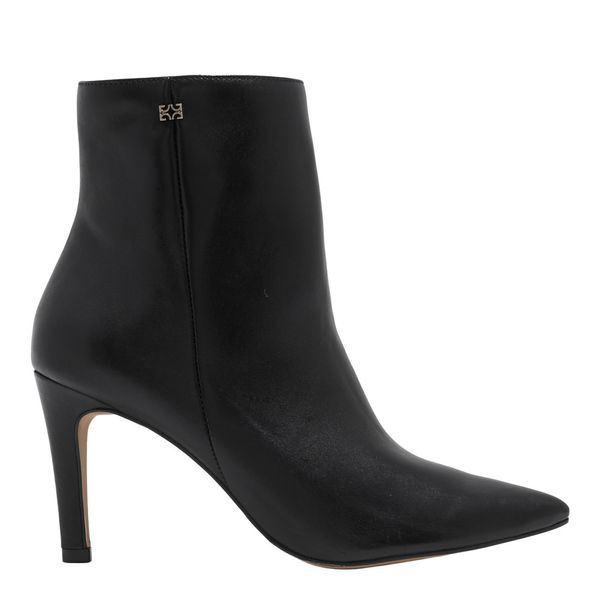 Bota Bico Fino Couro Soft Preta Cano Médio