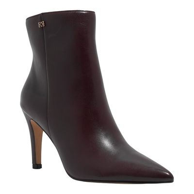 Bota Bico Fino Couro Soft Bordô Cano Médio