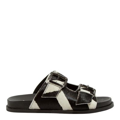 Papete Couro Pêlo Estampa Zebra Fivelas
