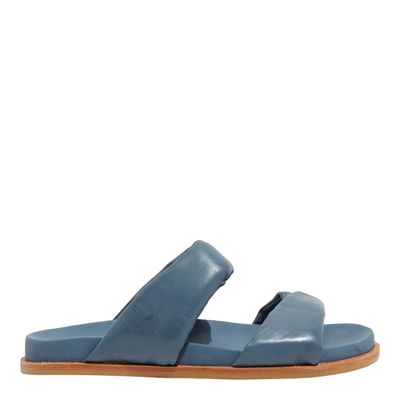 Papete Couro Soft Azul Tiras Acolchoadas