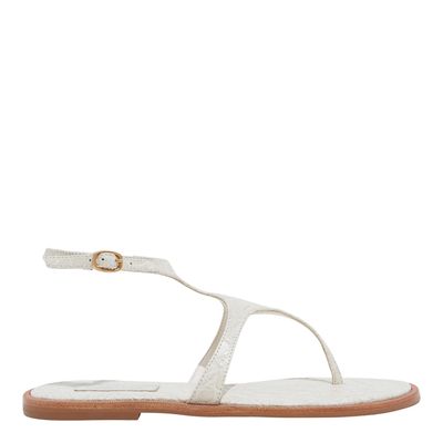Rasteira Salomé Croco Off White
