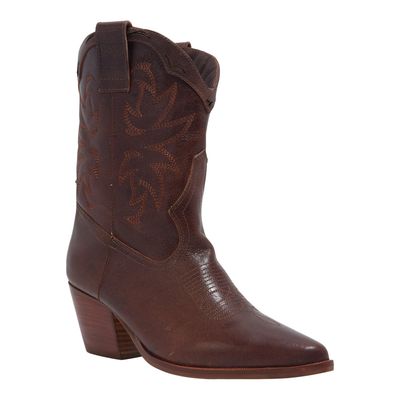 Bota Western Cano Médio Marrom Salto Grosso