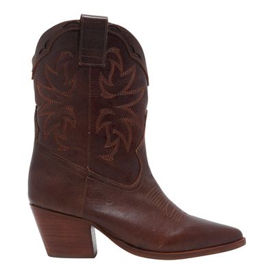 Bota Western Cano Médio Marrom Salto Grosso