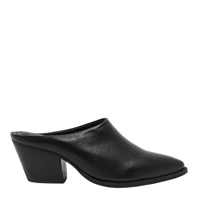 Mule Western Couro Preto Salto Grosso