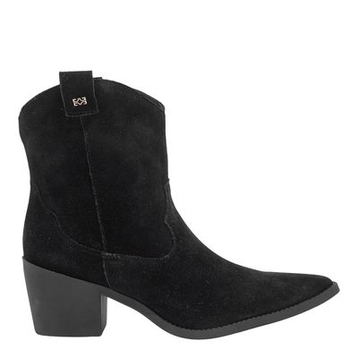 Bota Western Camurça Cano Baixo Preta