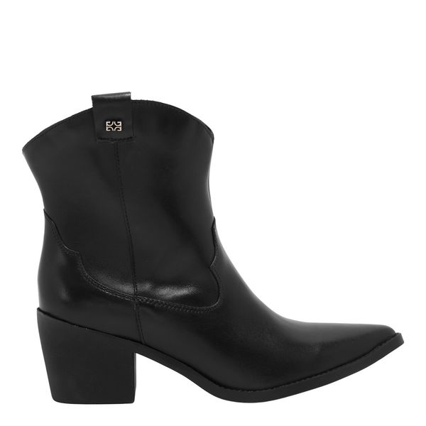 Bota Western Couro Confort Cano Baixo Preto