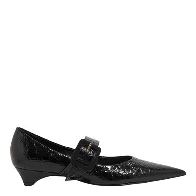 Sapatilha Croco Preto Salto Baixo Fivela