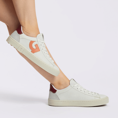 Tênis Couro Off White Seta Coral