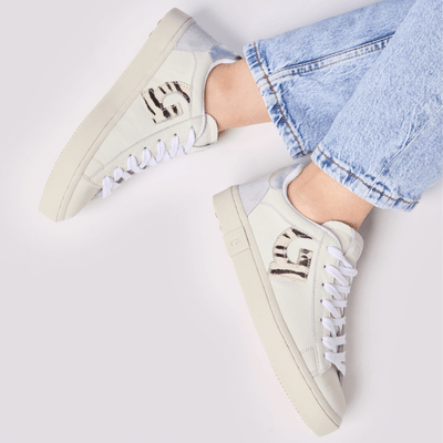 Tênis Couro Off White Seta Zebra