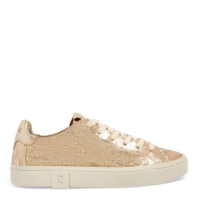 Tênis Couro Escama Dourado Light