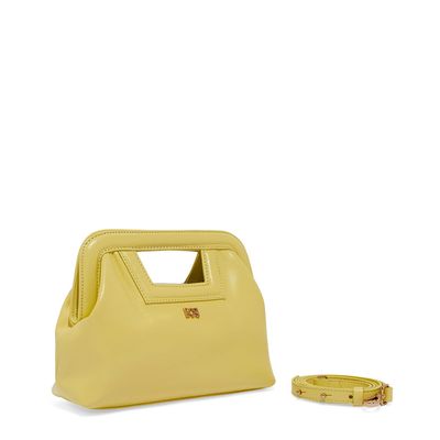 Bolsa Tiracolo Couro Amarelo
