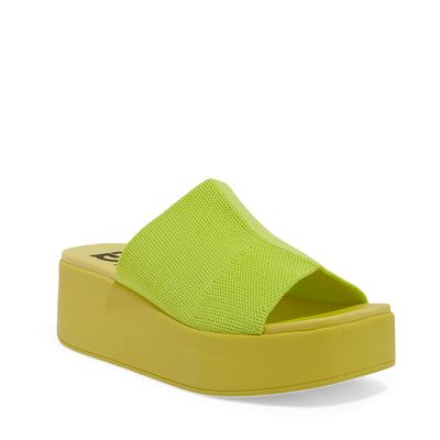 Tamanco Flatform Slide Borracha Verde Lima