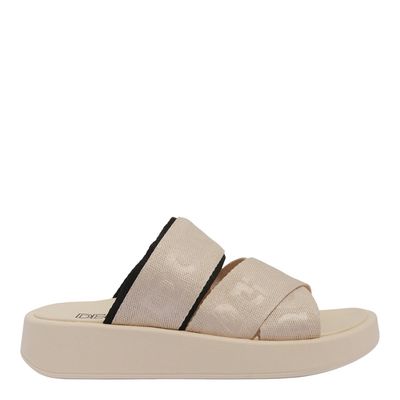 Papete Borracha Tiras Cruzadas Off White