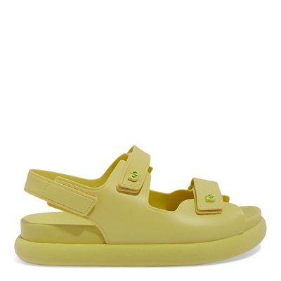 Sandália Papete Borracha Tiras Verde Lima