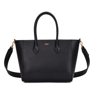 Bolsa Tote Bag Preta Estruturada Transversal