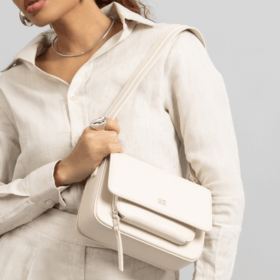 Bolsa Baguete Pu Liso Off White