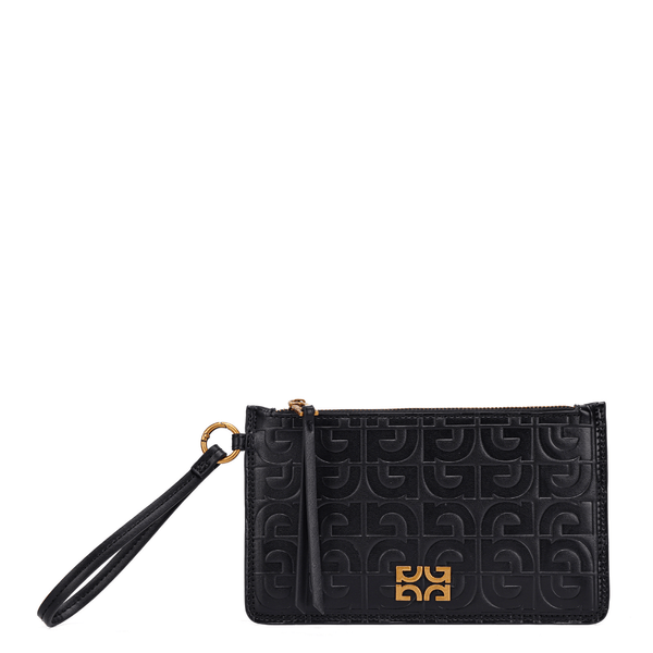 Clutch Preta Texturizada Alça De Mão