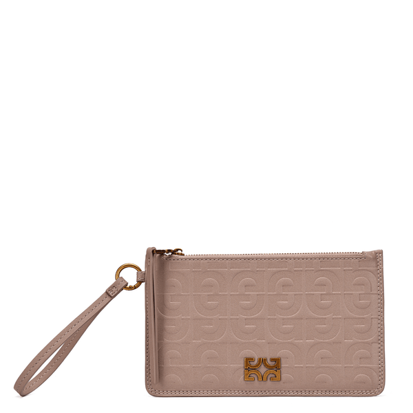 Clutch Bege Fendi Texturizada Alça De Mão