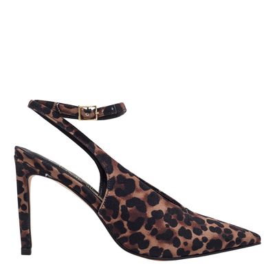Scarpin gorgurão leopardo