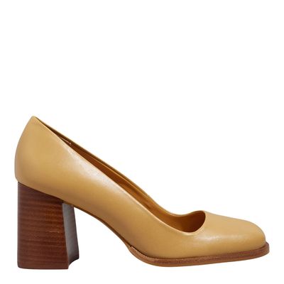 Scarpin vegetal caramelo