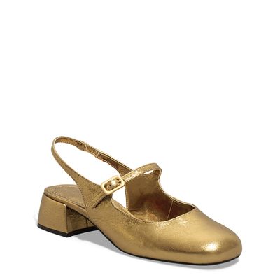 Scarpin Boneca Slingback Cristal Bronze
