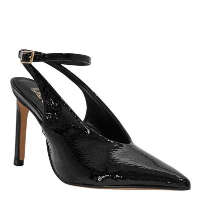 Scarpin Bico Fino Verniz Preto Salto Alto