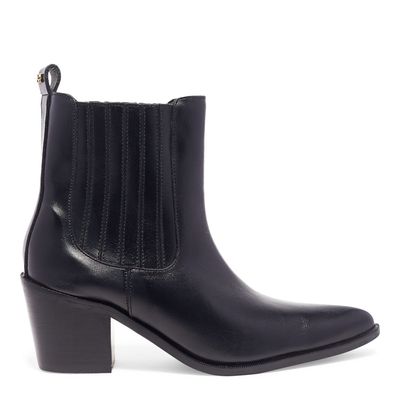 Bota Western Bico Fino Couro Preto