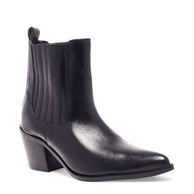 Bota Western Bico Fino Couro Preto