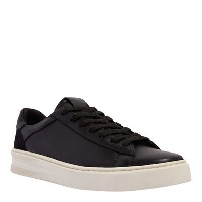 Tênis Masculino Couro Preto Liso