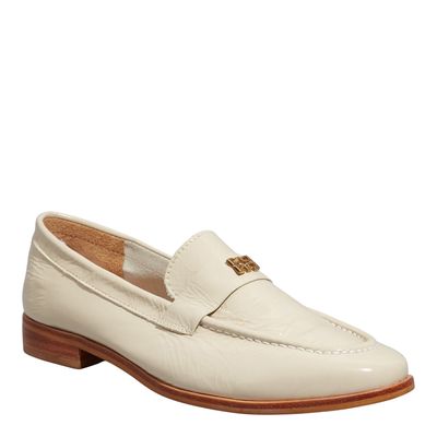 Mocassim Tira Couro Verniz Off White