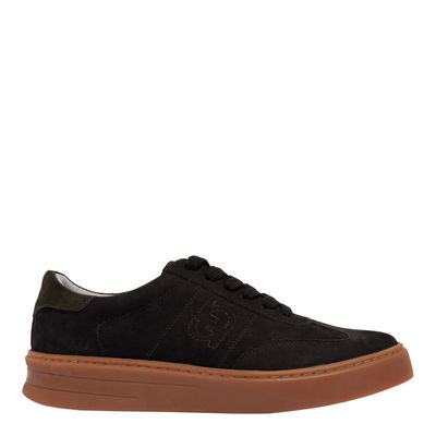 Tênis Masculino Setas Couro Nobuck Preto