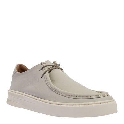 Tênis Masculino Couro Nobuck Off White Amarração
