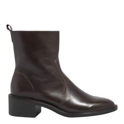 Bota Couro Cano Médio Marrom Salto Grosso