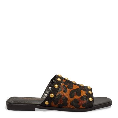 Rasteira Animal Print Pêlo Leopardo