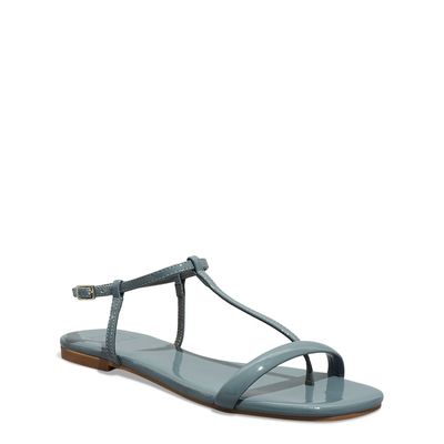 Rasteira Verniz Azul Cobalto