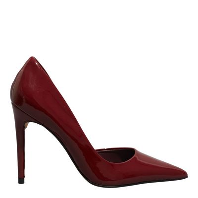 Scarpin Couro Verniz Vermelho Bico Fino Salto Alto