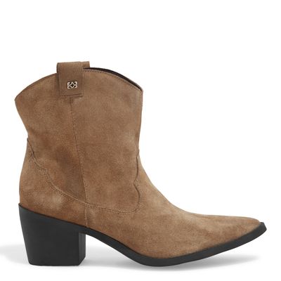 Bota Western Camurça Cano Baixo Bege Areia
