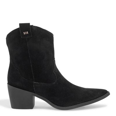 Bota Western Camurça Cano Baixo Preta