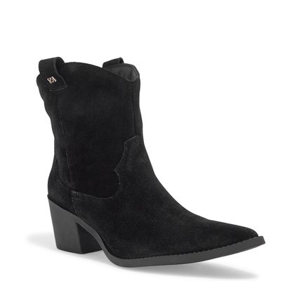 Bota Western Camurça Cano Baixo Preta