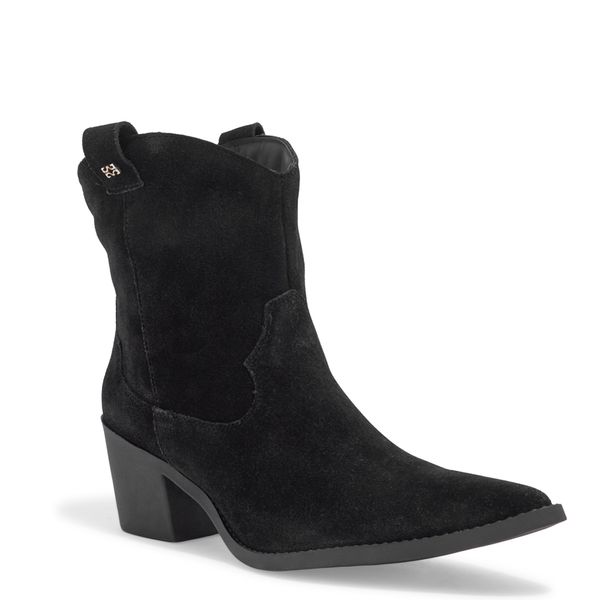 Bota Western Camurça Cano Baixo Preta