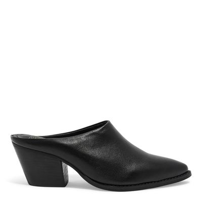 Mule Western Couro Preto Salto Grosso