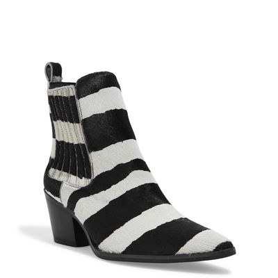Bota Western Couro Estampa Pêlo Zebra