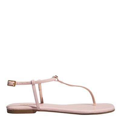 Rasteira Verniz Bico Quadrado Rosa