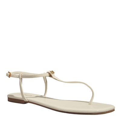 Rasteira Verniz Bico Quadrado Off White
