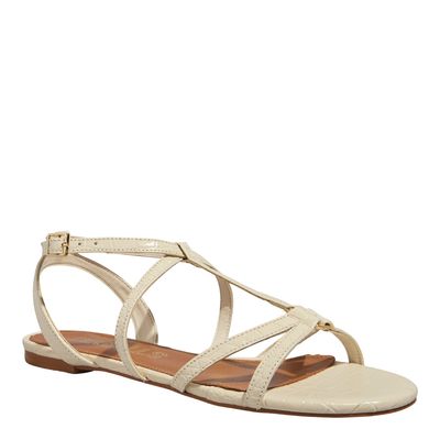 Rasteira Croco Off White