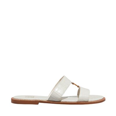 Rasteira Croco Off White