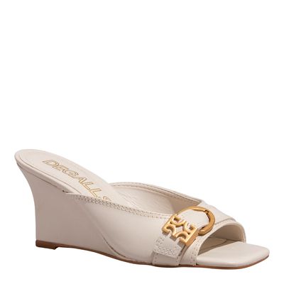 Mule Anabela Couro Off White